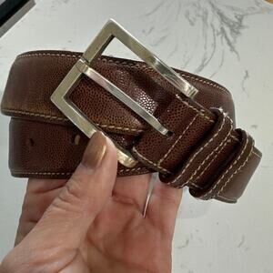 W. KLEINBERG MEN'S BROWN PEBBLED CALF LEATHER BELT, Size 36, EUC